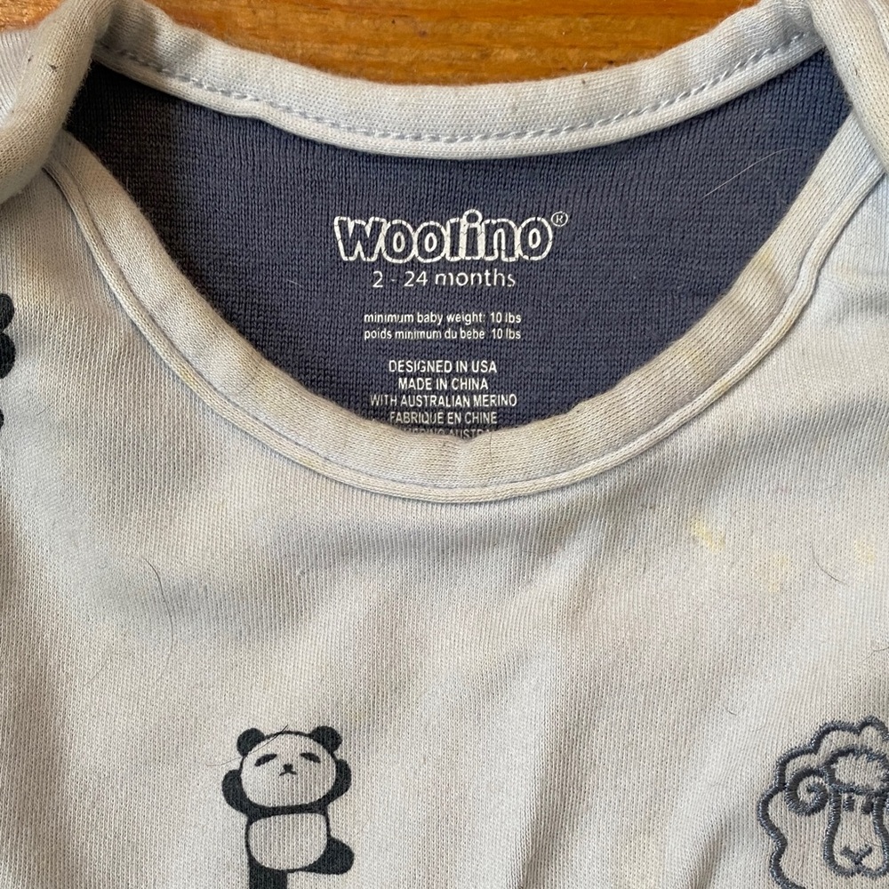Woolino 4 Season Ultimate Baby Sleep Bag, Lt Blue Pandas, 12-24 months - Picture 2 of 4